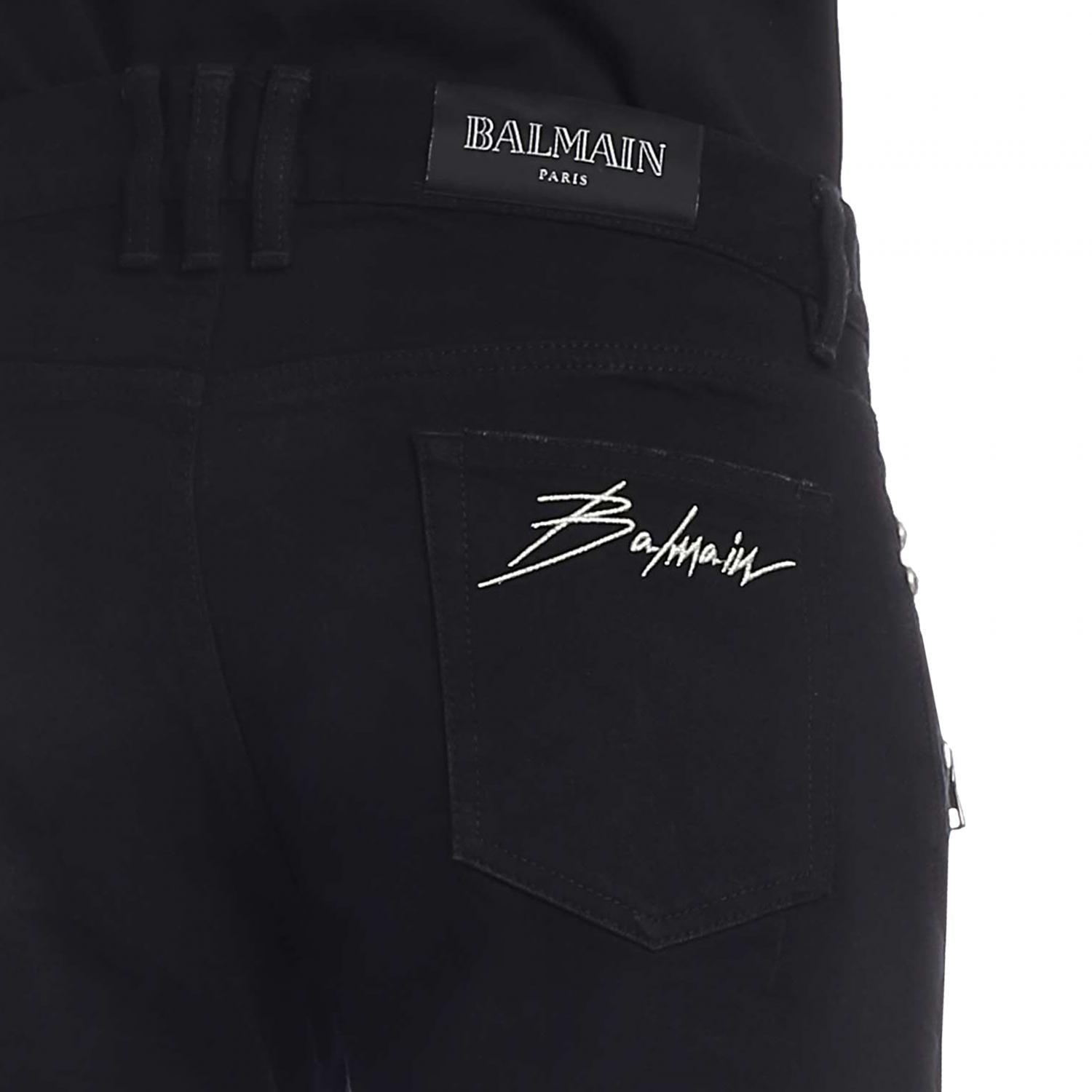 Jean Balmain Biker en Denim Noir