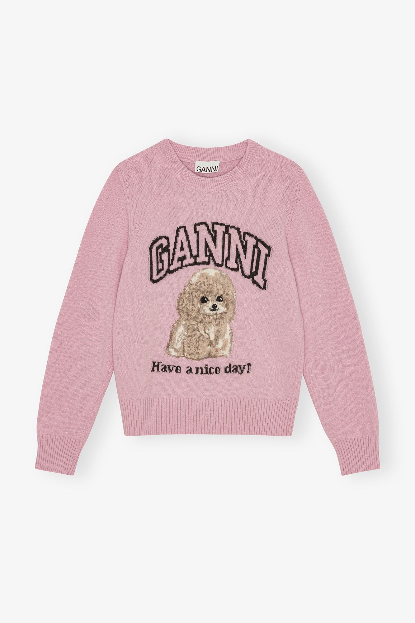 GANNI – Pull caniche rose (Nouvelle collection)