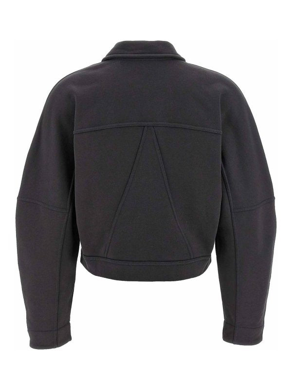 GANNI – Veste boutonnée à col contrastant gris