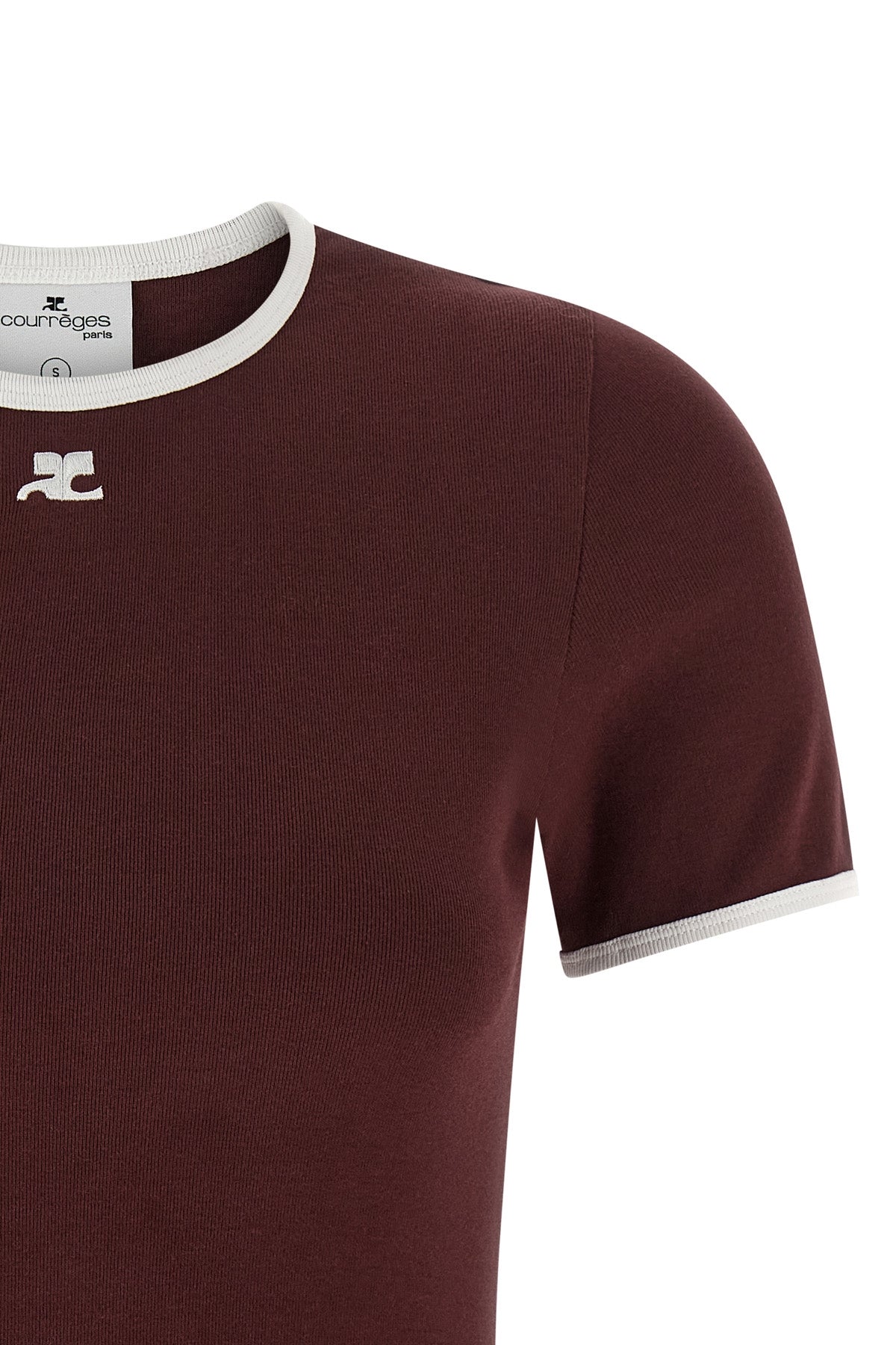 Courrèges – T-shirt Signature Contrast Bordeaux