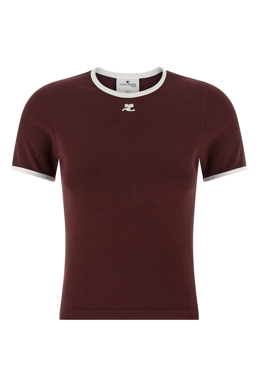 Courrèges – T-shirt Signature Contrast Bordeaux