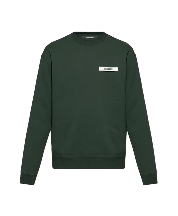 Jacquemus – Pull Logo Gros Grain Vert