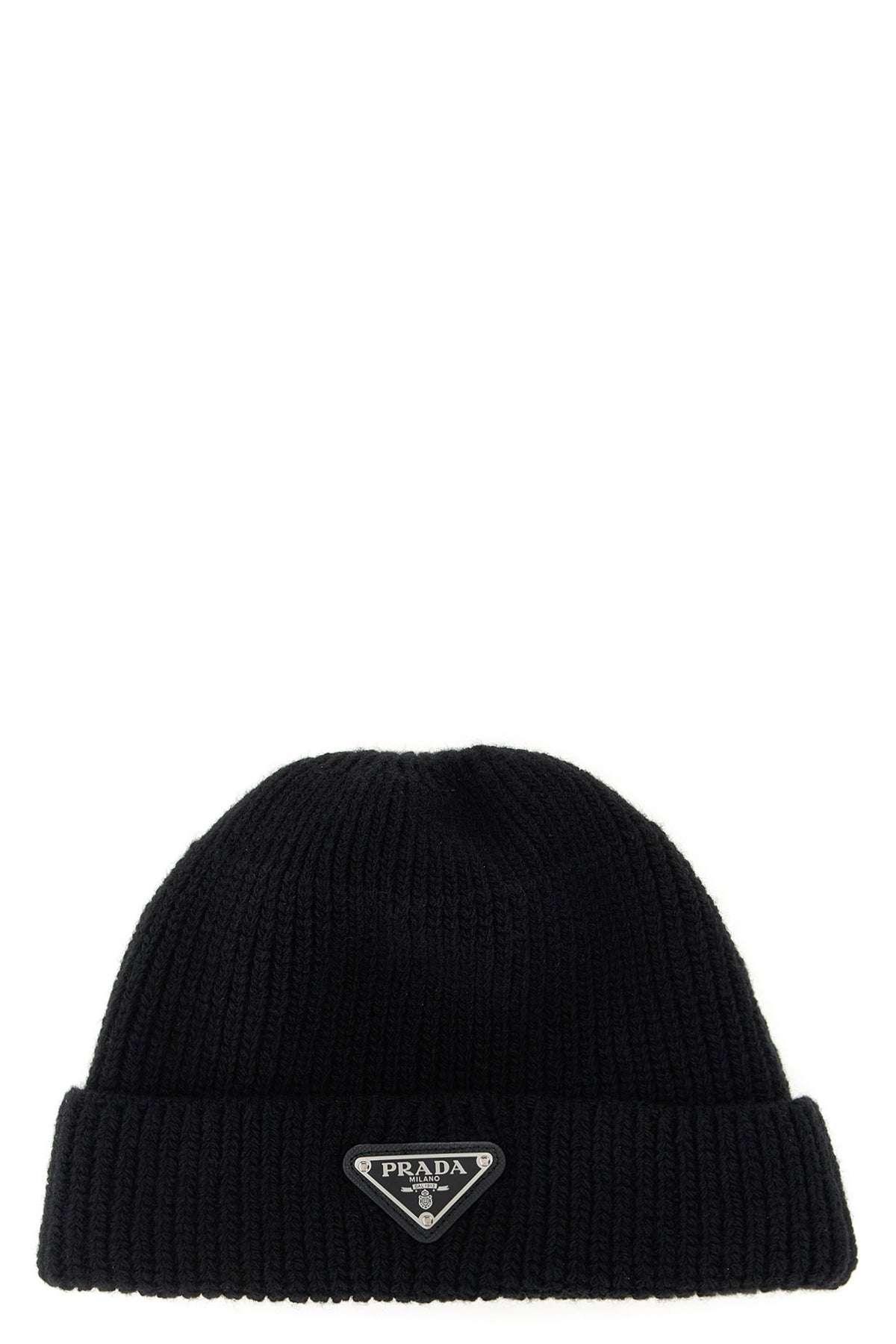 Prada – Bonnet Noir Logo Triangle