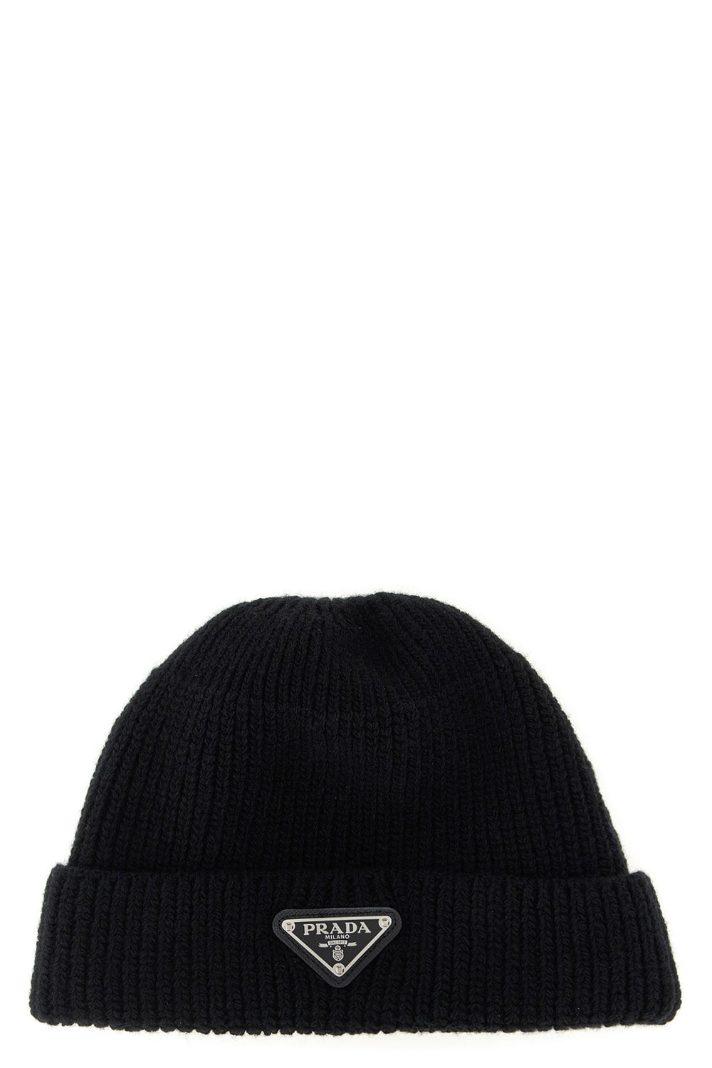 Prada – Bonnet Noir Logo Triangle