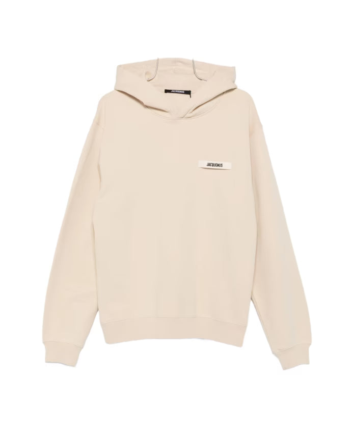 Jacquemus Hoodie Logo Patch Gros Grain – Beige