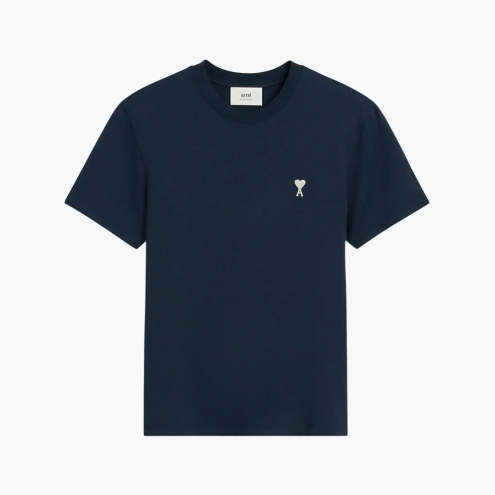 T-shirt Ami Paris Bleu Marine Logo Ami de Cœur