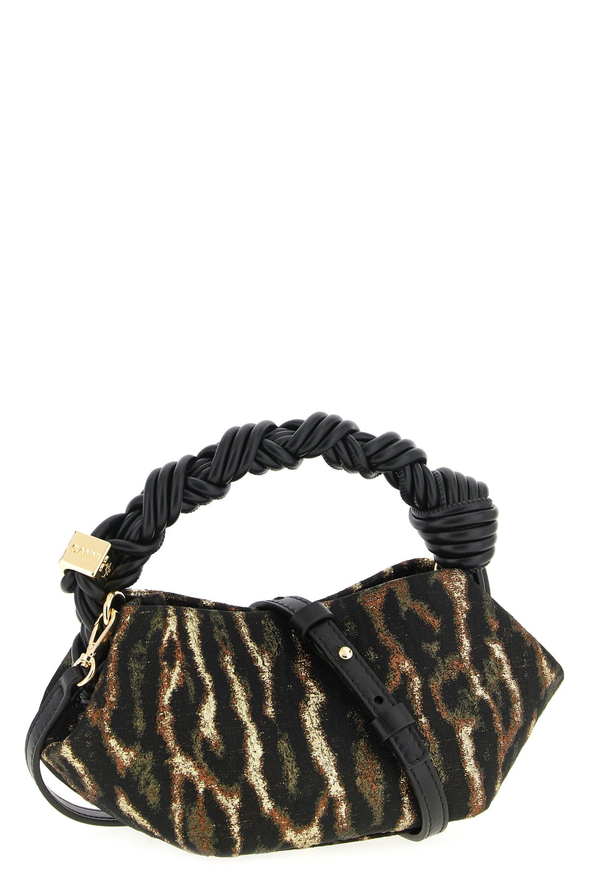 GANNI – Bou Bag Mini Metallic Cloqué Leopard
