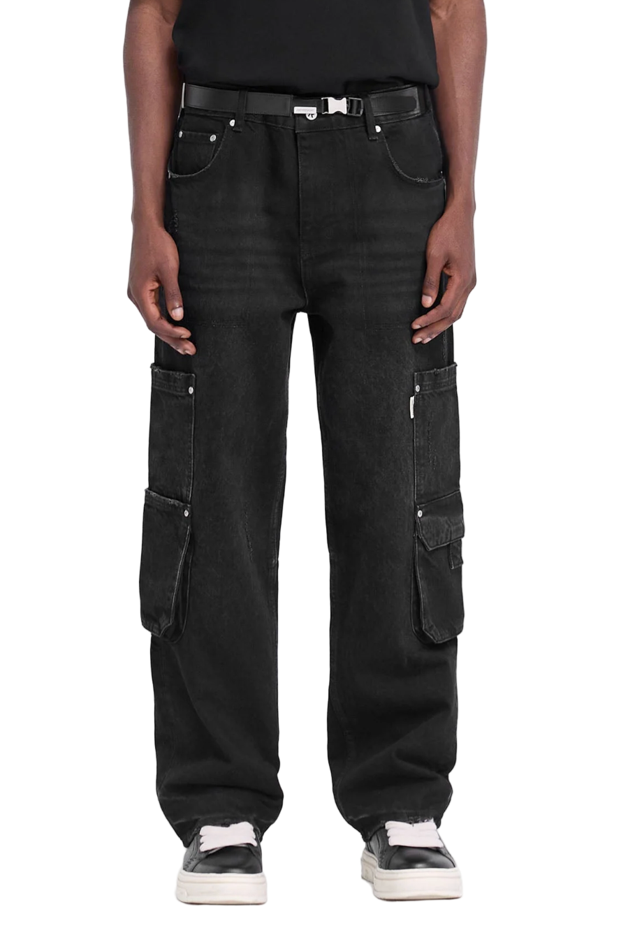 Pantalon Cargo Denim Noir – Represent Workshop R3