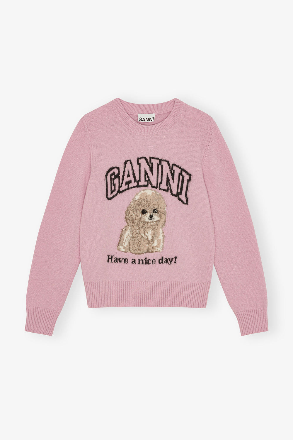 GANNI – Pull caniche rose (Nouvelle collection)